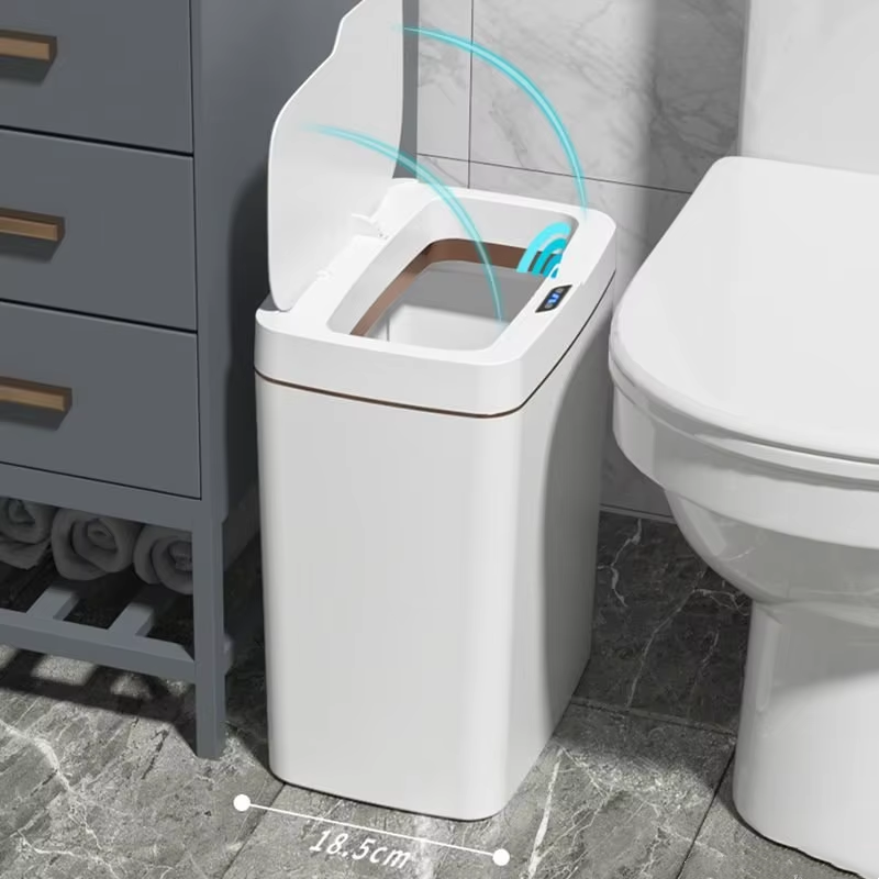 Smart Home Junkie - 15L smart bathroom trash can white