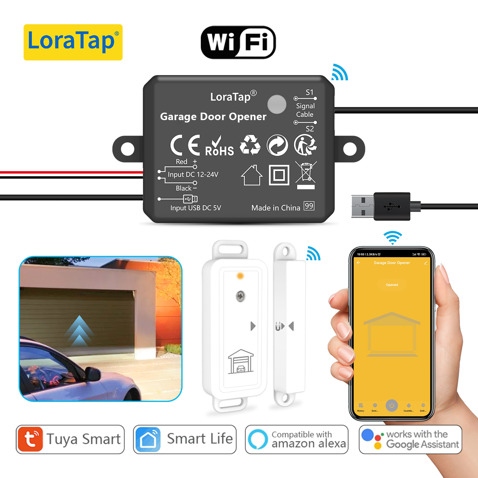 Smart Outdoor Plug - Tuya Smart Life Garage Door Opener