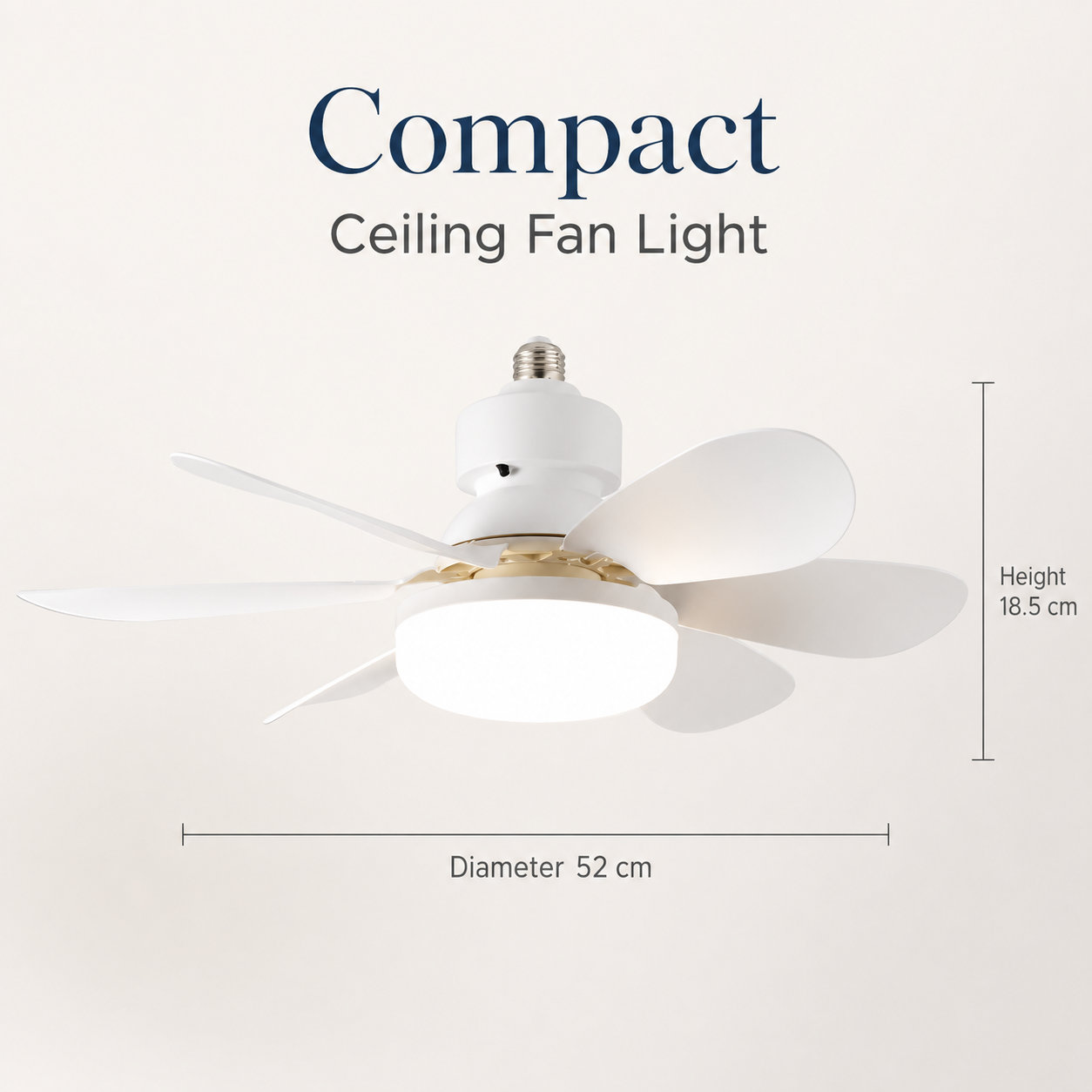 Smart Ceiling Fan - E27 base household silent ceiling fan,