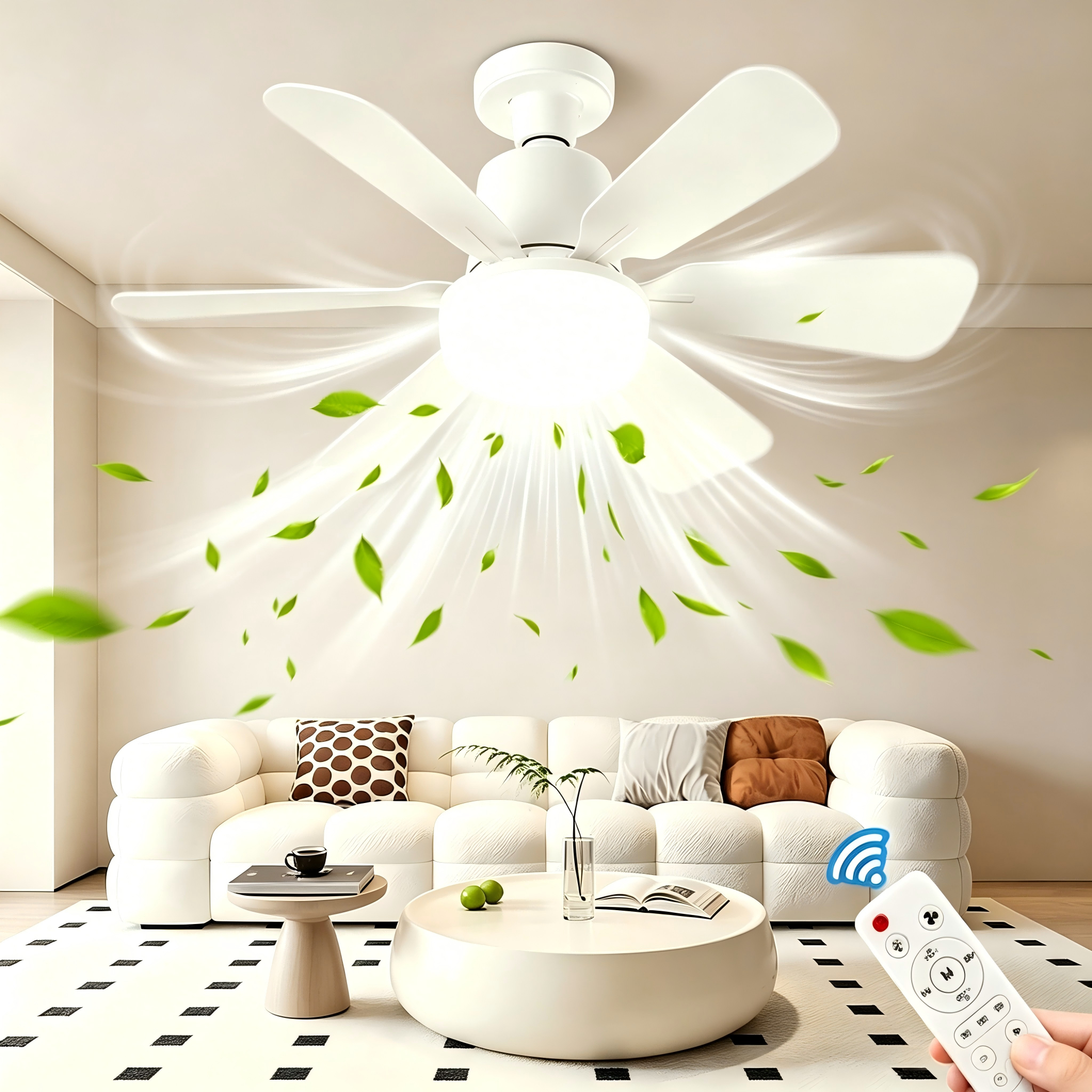 Smart Ceiling Fan - 40W Ceiling Fan with Remote Control,