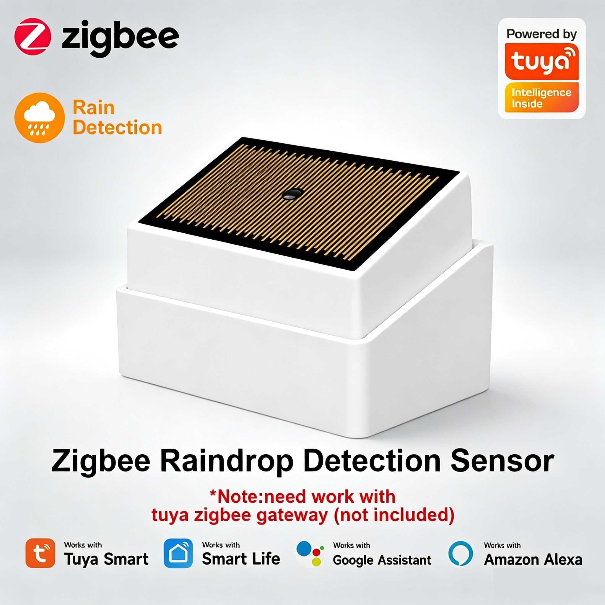 Wifi Water Leak Detector - Tuya ZigBee Smart Rain Detection Sensor