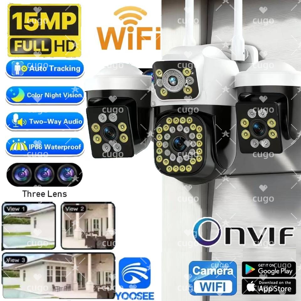 Smart Home Kamera Outdoor - 15MP WIFI IP Camera 3 Lens