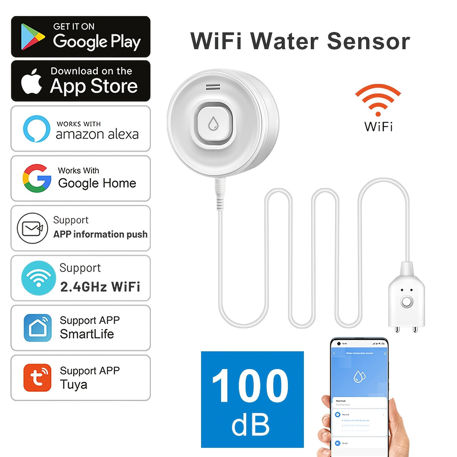Smart Home Setup - YNF Smart WiFi Water Leak Detector,