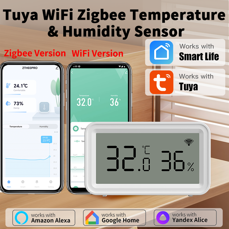 Tuya Zigbee WiFi Thermometer H - Smart Home App ulasan dan harga