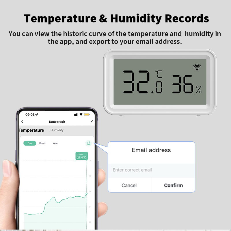 Tuya Zigbee WiFi Thermometer H - Smart Home App ulasan dan harga