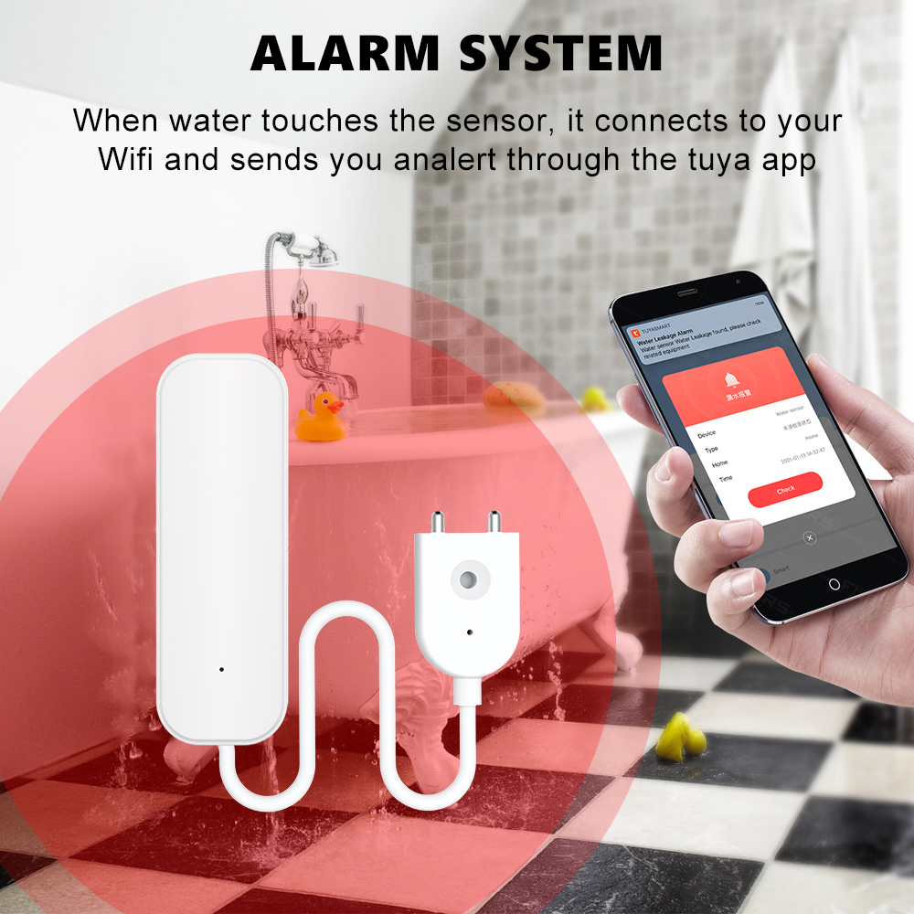 WiFi or Zigbee Water Leak Sens - Wifi Water Leak Detector ulasan dan harga