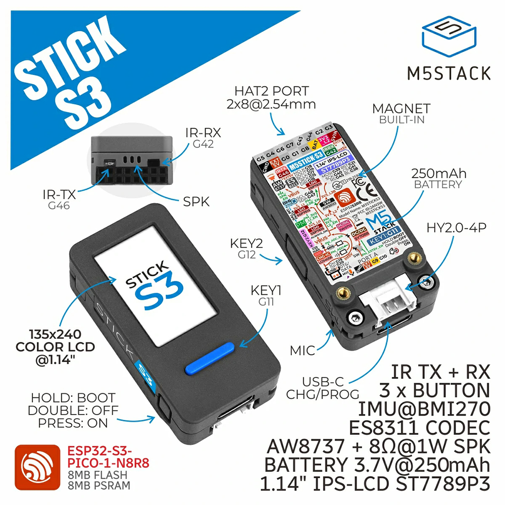M5Stack M5StickS3 ESP32-S3 IoT - Smart Home Display ulasan dan harga