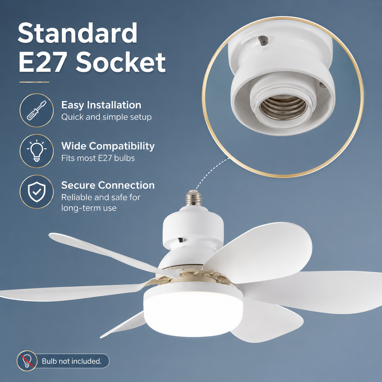 E27 base household silent ceil - Smart Ceiling Fan ulasan dan harga
