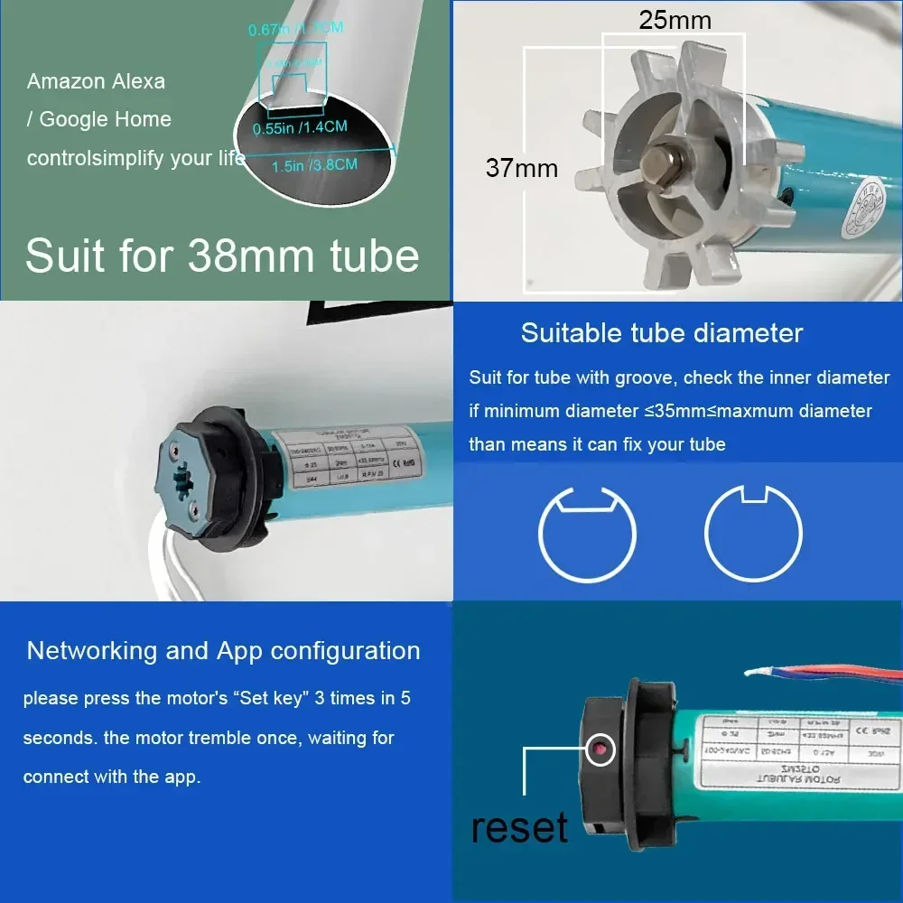 SZMYQ 25mm 2N Tuya Smart Curta - Smart Home App ulasan dan harga