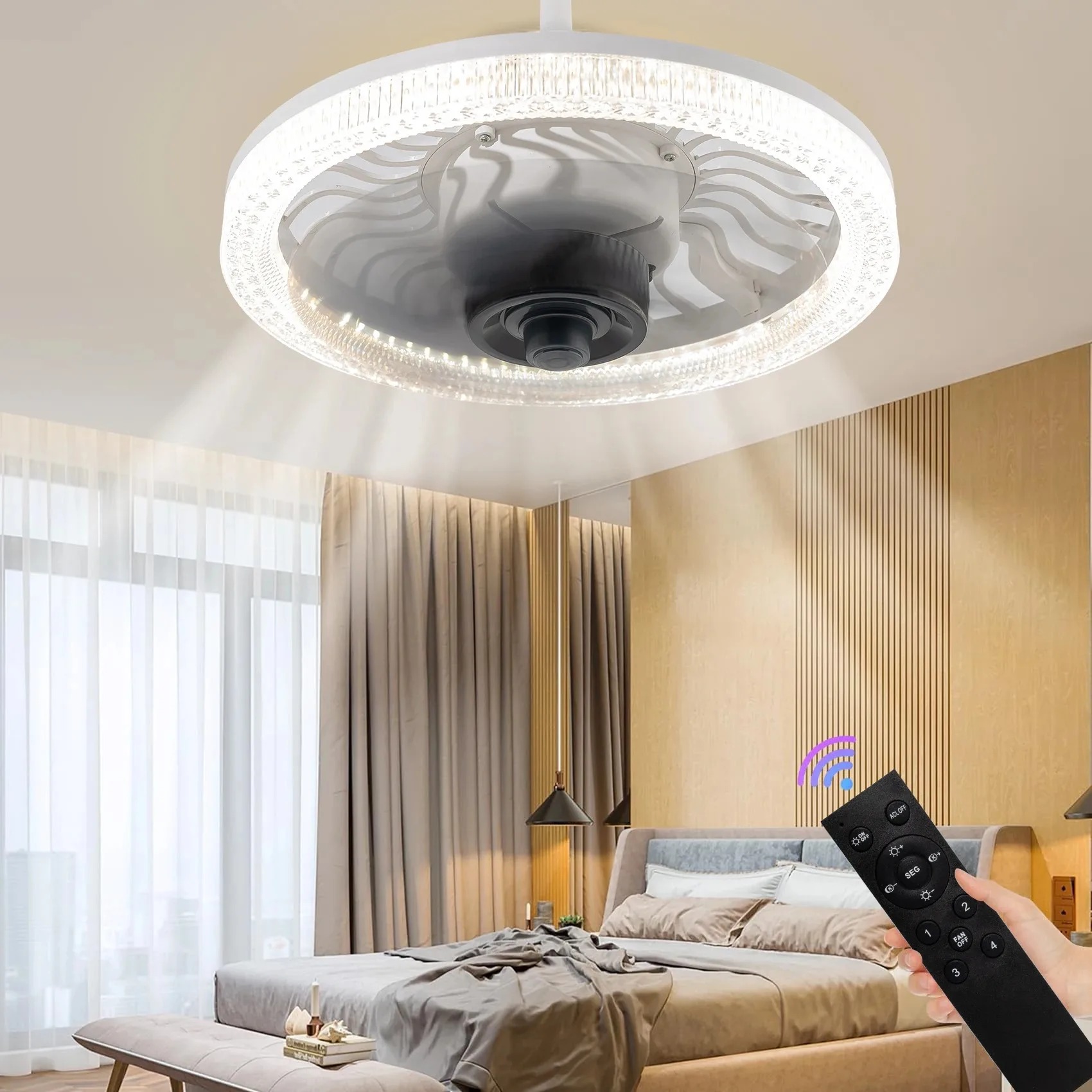 Smart LED Ceiling Fan Light wi - Smart Ceiling Fan ulasan dan harga