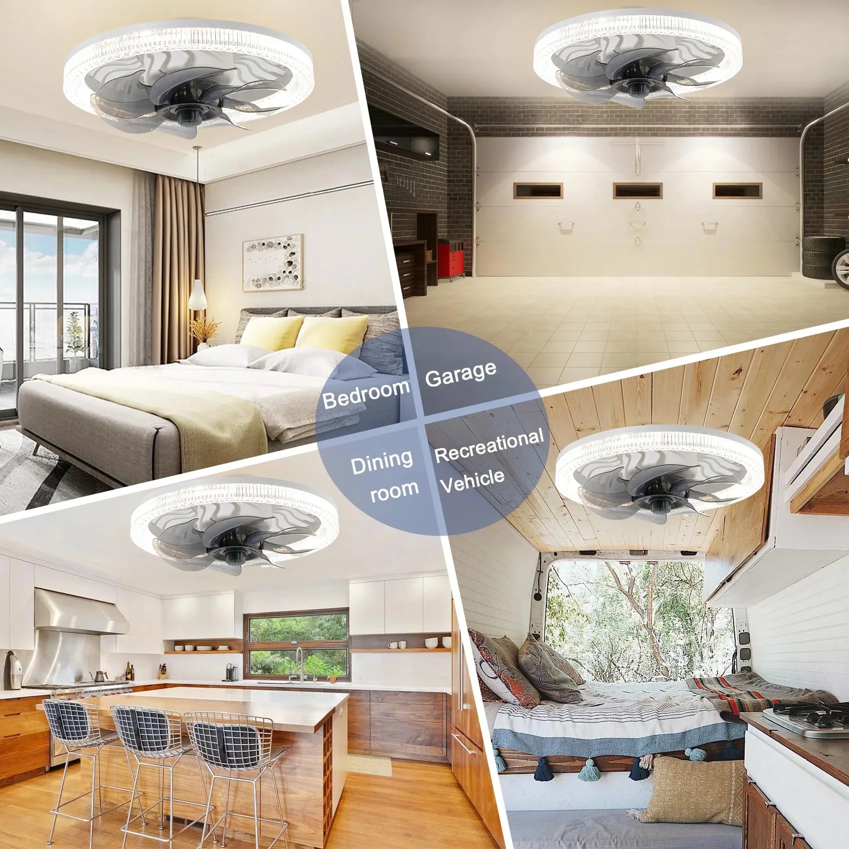 Smart LED Ceiling Fan Light wi - Smart Ceiling Fan ulasan dan harga