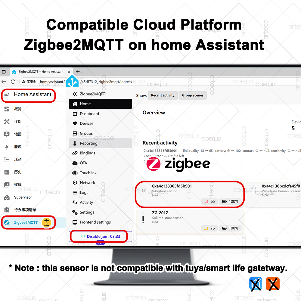 ZigBee Smart Vibration Sensor  - Smart Home Setup ulasan dan harga
