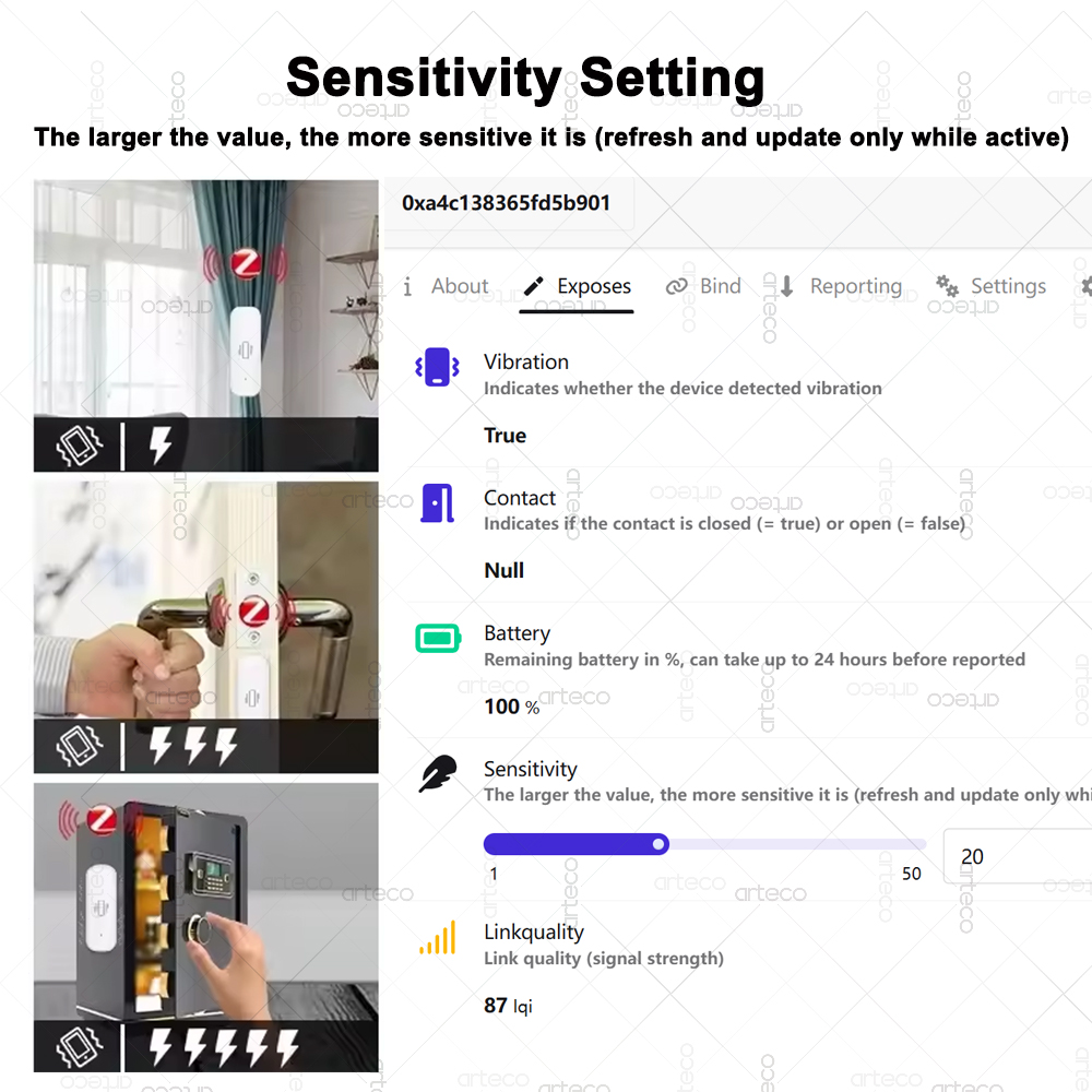 ZigBee Smart Vibration Sensor  - Smart Home Setup ulasan dan harga