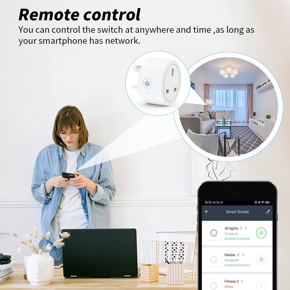 20A Tuya WiFi Smart UK Plug So - Smart Outdoor Plug ulasan dan harga