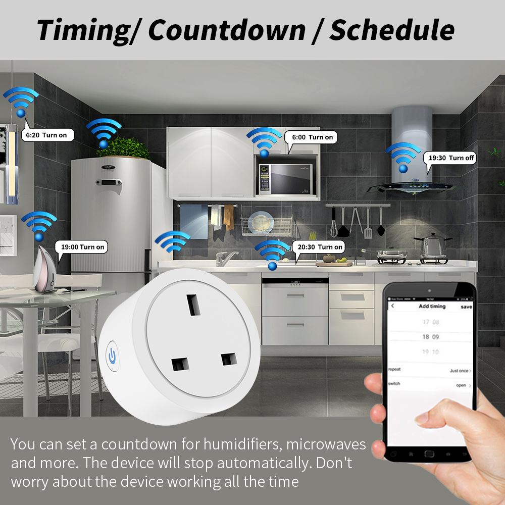 20A Tuya WiFi Smart UK Plug So - Smart Outdoor Plug ulasan dan harga