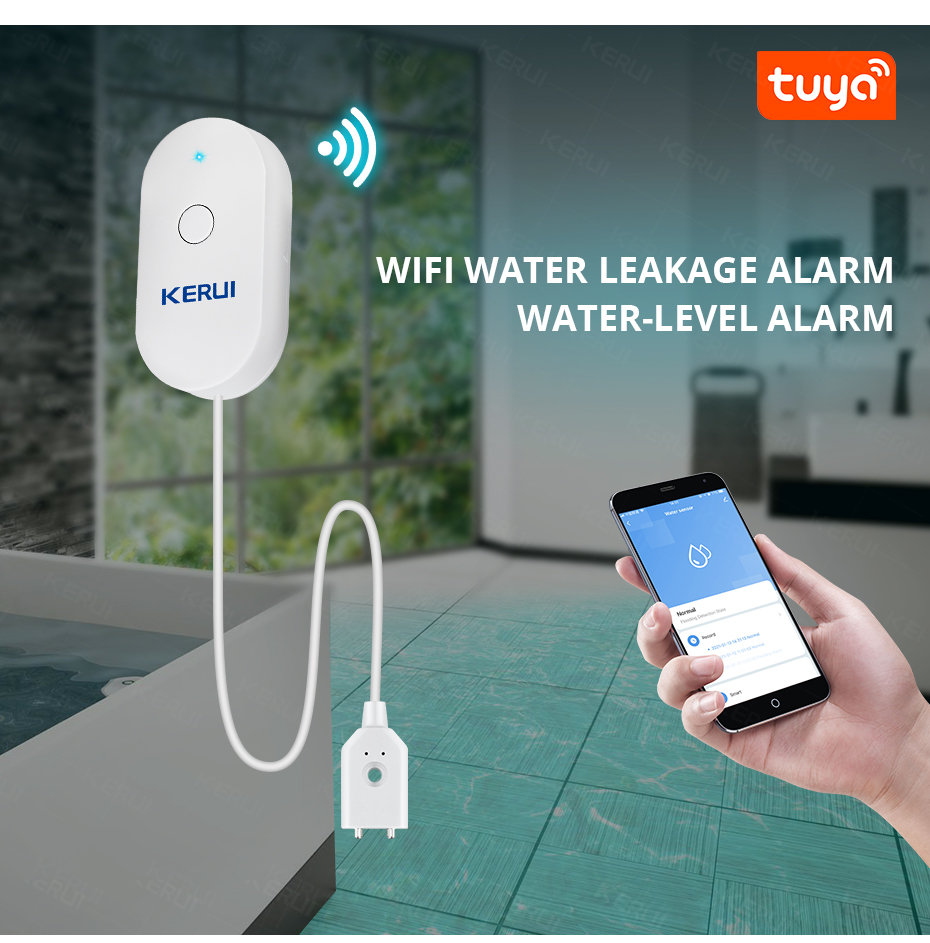 KERUI Smart  WiFi Water Sensor - Wifi Water Leak Detector ulasan dan harga