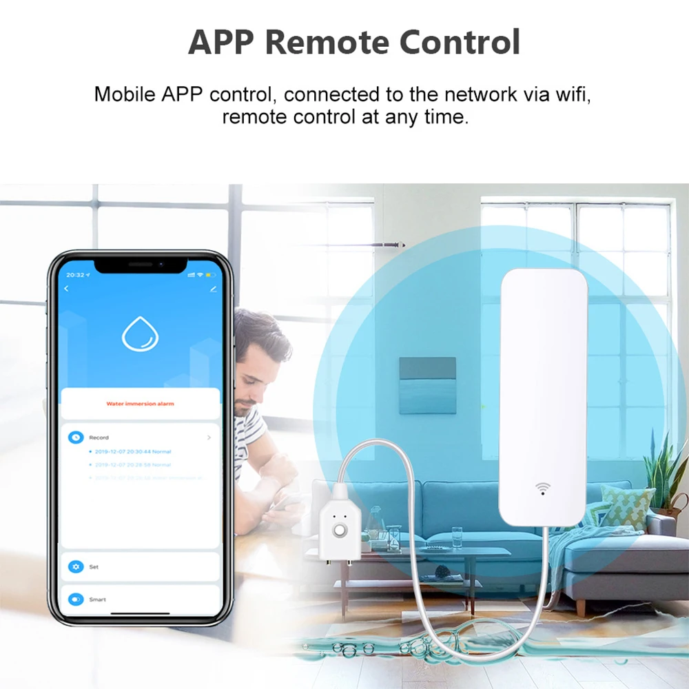 Tuya WiFi Zigbee Water Sensor  - Smart Home Setup ulasan dan harga