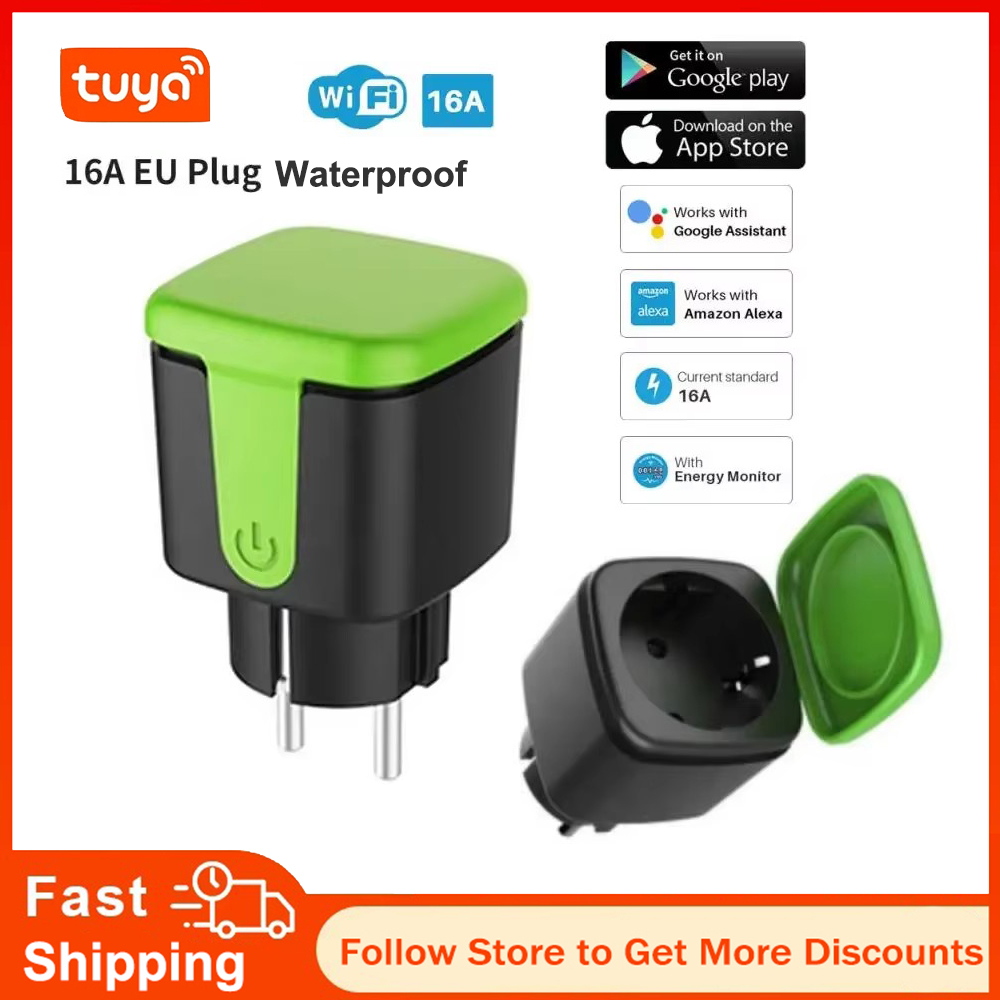 Tuya EU 16A WiFi Smart Waterpr - Smart Outdoor Plug ulasan dan harga
