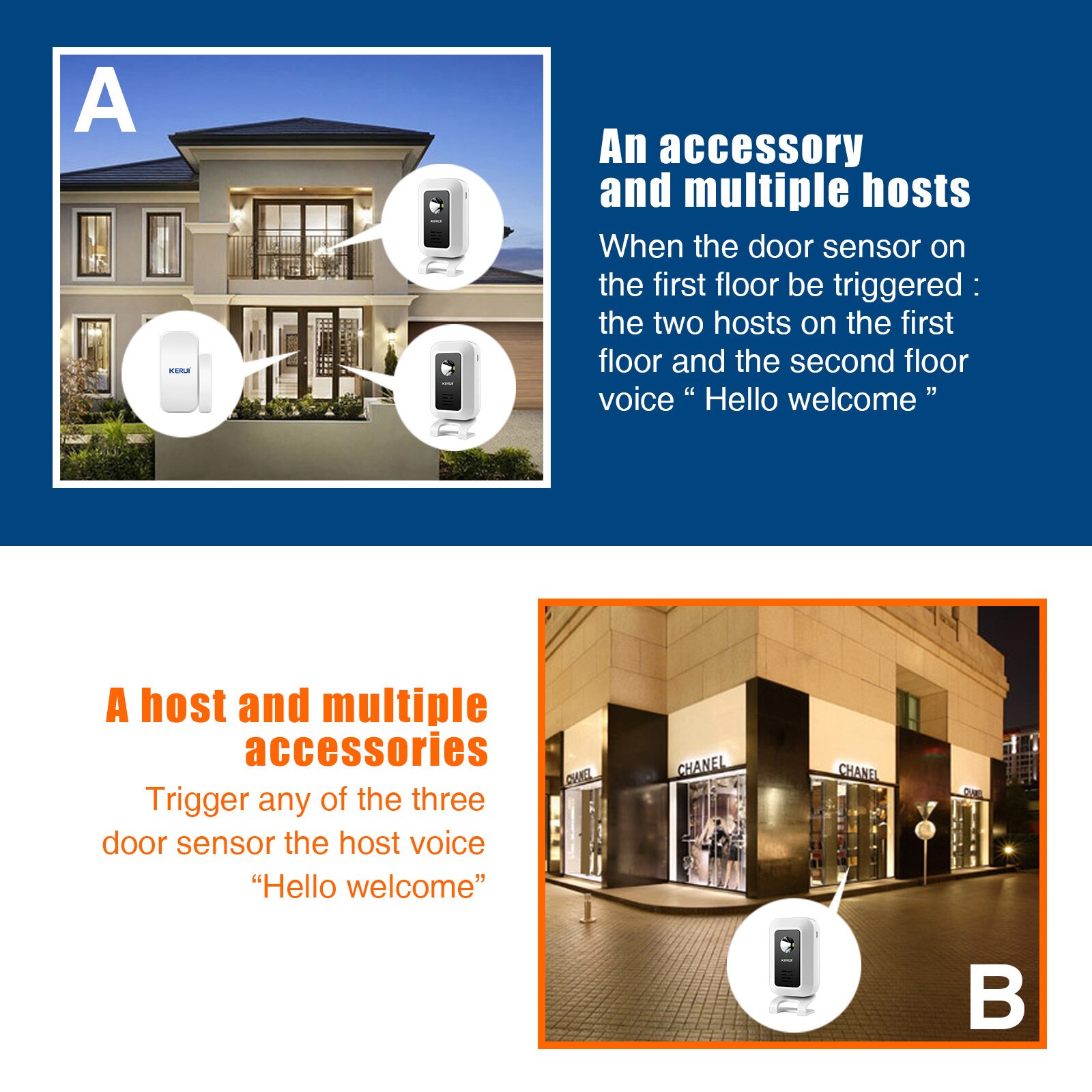 KERUI M7 Welcome Motion Sensor - Wireless Door Sensor ulasan dan harga