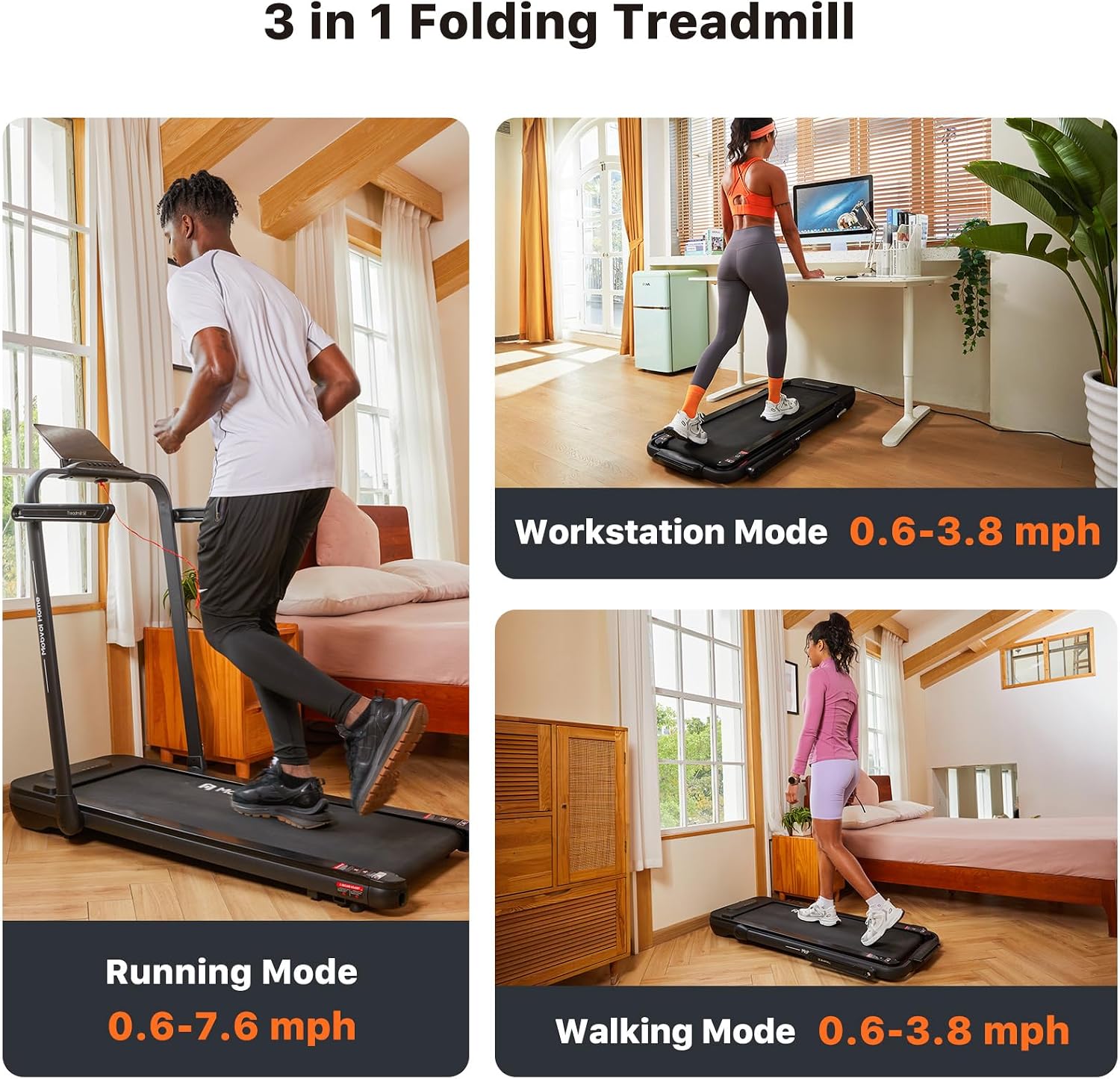3-in-1 Under Desk Treadmill, W - Smart Home App ulasan dan harga