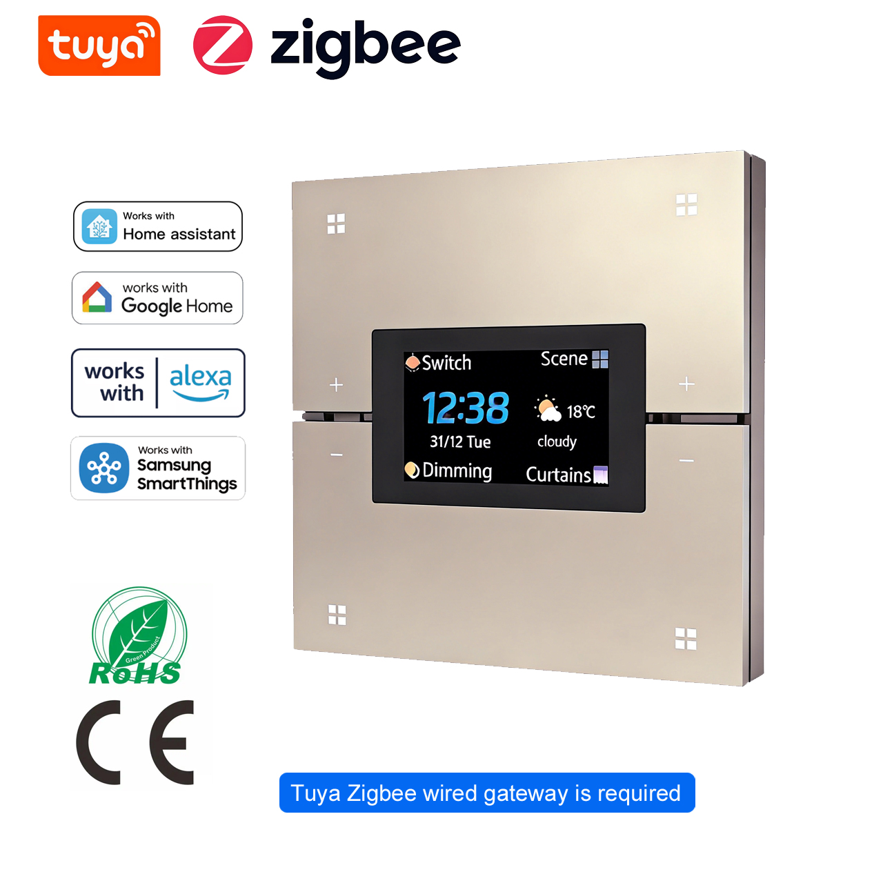 Tuya Smart Wall Switch work Zi - Smart Home Display ulasan dan harga