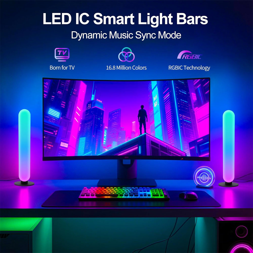 1/2/3Pcs Smart LED Light Bar,1 - Smart Home App ulasan dan harga