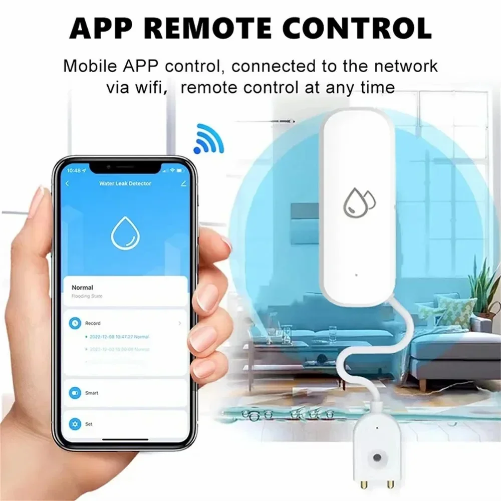 Tuya WiFi Water Sensor Leakage - Wifi Water Leak Detector ulasan dan harga