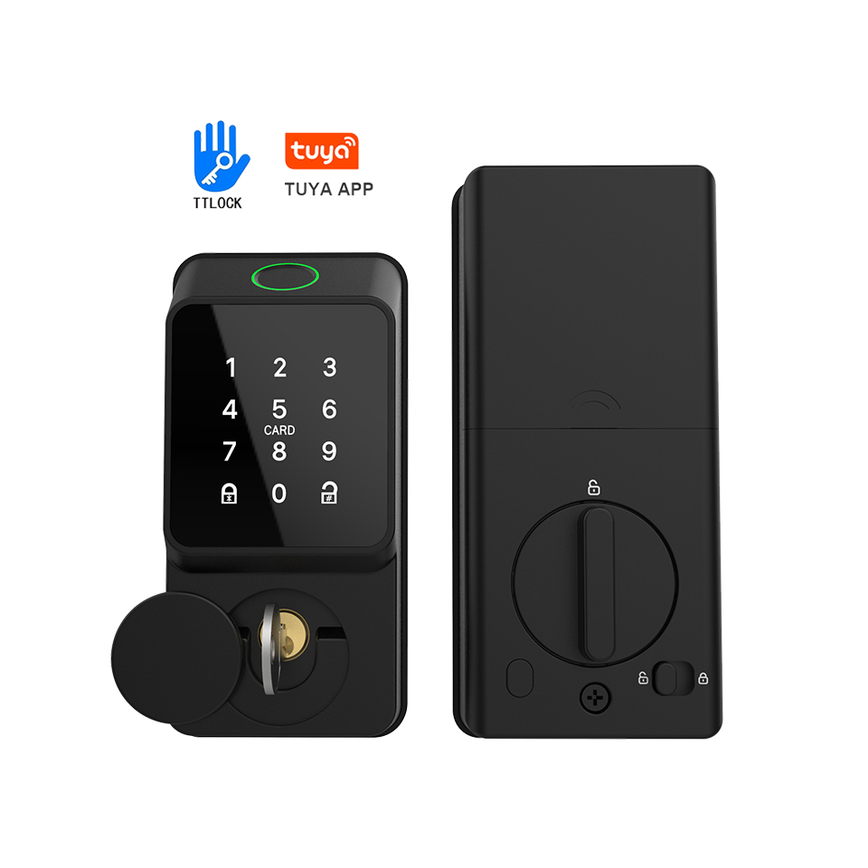 Black Smart Deadbolt Lock Fing - Smart Door Lock ulasan dan harga