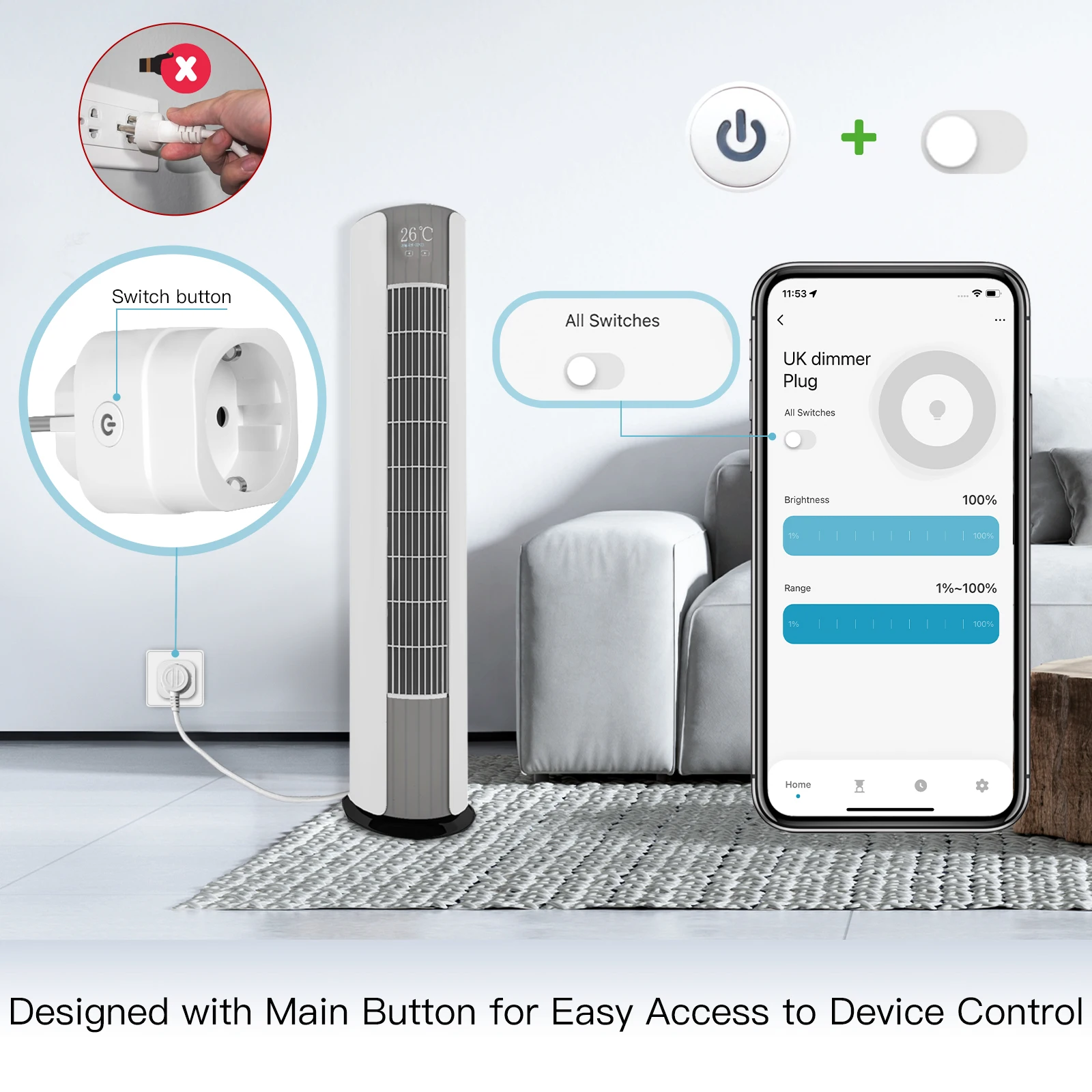 MOES Tuya WiFi Smart Plug Dimm - Smart Outdoor Plug ulasan dan harga