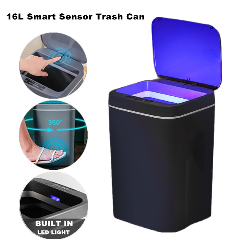 16L Automatic Sensor Trash Can - Smart Home Junkie ulasan dan harga